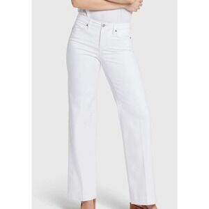 NYDJ Trouser Teresa Plus Size 14 Inseam 33' Wide Leg Jeans Optic White NWT
